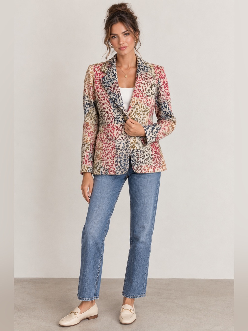 Uncle Frank Floral patchwork Pattern Blazer Jacket โ Size Medium